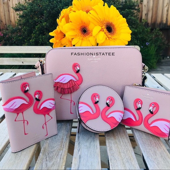 Kate spade camera flamingo crossbody coin wallet - Picture 3 of 8